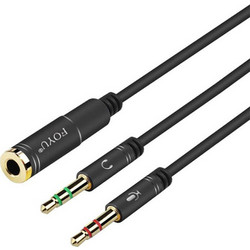 Αντάπτορας ήχου 2 σε 1 για ακουστικά 2x3.5mm 3 pin σε 3.5mm 4 pin FOYU FO-S037
