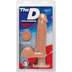 Doc Johnson The Pefect D Vibrating 8" Ρεαλιστικός Δονητής για Ζευγάρια με Τηλεχειριστήριο 20cm Vanilla