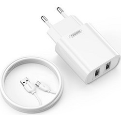 Remax RP-U35 Φορτιστής με Καλώδιο Micro USB με 2 Θύρες USB-A 10.5W White