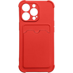 Card Armor Case Pouch Cover for iPhone 13 Pro Max Card Wallet Silicone Air Bag Armor Cover Red
