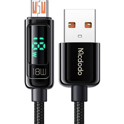 MCDODO Micro USB Fast Charging Cable 1.2m 3A QC4.0 with Digital Watt Display and Trickle Charging Mode Protection (Black)