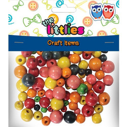 The Littlies Χάντρες Ξύλινες Πολύχρωμες 8-16mm 150τμχ (000646605)