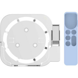 JV06T Set Top Box Bracket + Remote Control Protective Case Set for Apple TV(White + Sky Blue) (OEM)