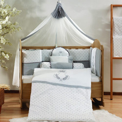 Abo Teddy King Σετ Κούνιας White/Silver 9τμχ