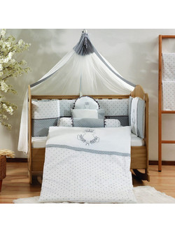 Abo Teddy King Σετ Κούνιας White/Silver 9τμχ
