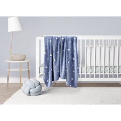 Kocoon Glow Star Κουβέρτα Κούνιας Fleece 110x140 Μπλε