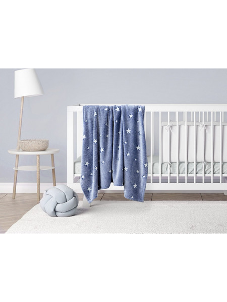 Kocoon Glow Star Κουβέρτα Κούνιας Fleece 110x140 Μπλε