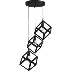 Heronia Lighting Κρεμαστό Φωτιστικό Οροφής Τρίφωτο E27 Μαύρο 34-0250