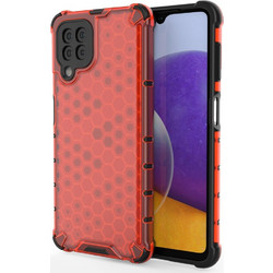 Honeycomb Case armor cover with TPU Bumper for Samsung Galaxy A22 4G red