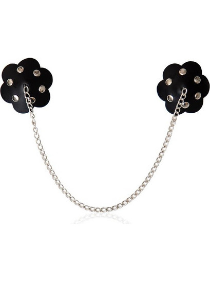 FETISH ADDICT SELF-ADHESIVE FLOWER SHAPED NIPPLE COVER WITH CHAIN