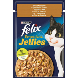 Purina Felix Sensations Jellies with Turkey & Spinach 85gr