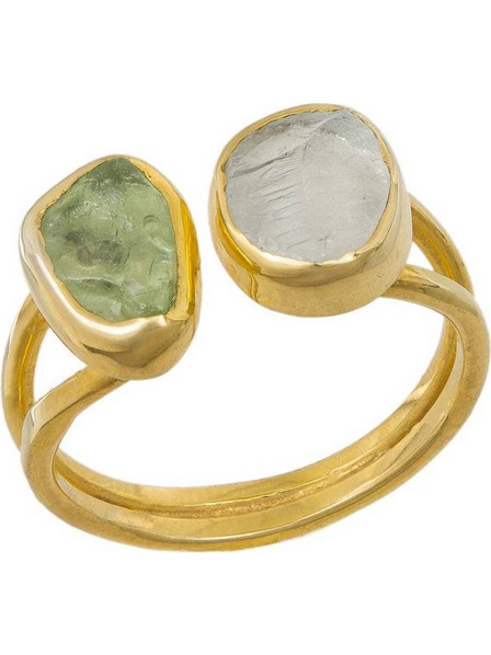 Επίχρυσο δαχτυλίδι 925 Aqua marine and Peridot 042003 042003 Ασήμι