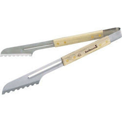 Λαβίδα De Lux 223.0207.155 40cm Silver-Natural Barbecook Ατσάλι,Ξύλο