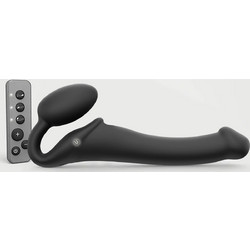 Ασύρματο Δονούμενο Strapless Strap On Σιλικόνης 3 Motor Remote Controlled Medium Vibrating Silicone Strapless Strap On - Μαύρο