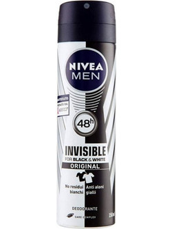 Nivea Invisible For Black & White Ανδρικό Αποσμητικό Spray 48h 150ml
