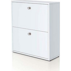 Genomax Παπουτσοθήκη Ξύλινη Λευκή Μ67xΠ20xΥ83cm 32457