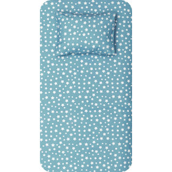 Borea Σετ Παιδικά Σεντόνια Μονά Βαμβακερά 160x240 Stars Blue