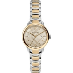 Burberry The Classic Round Γυναικείο Ρολόι με Ασημί Χρυσό Μεταλλικό Μπρασελέ BU10118