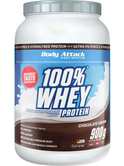 Body Attack 100% Whey Chocolate Πρωτεΐνη Ορού Γάλακτος Γράμμωσης 900gr