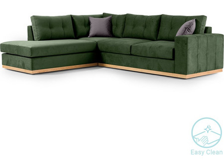 Pakoworld Boston Γωνιακός Καναπές Δεξιά Γωνία Πράσινος 280x225x90cm 168-000018