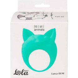 Lola Games MiMi Animals Lemur Remi Ελαστικό Δαχτυλίδι Πέους Σιλικόνης με Δόνηση 3.5cm Πράσινο