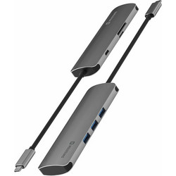 Swissten 6-in-1 044040102 USB Hub 3.0 USB-C με 5 Θύρες USB-A / Card Reader & Εξωτερική Παροχή Ρεύματος