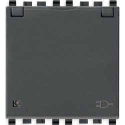 Πρίζα Sicury 2P+T 16A DE με Καπάκι και Κλίπς Γκρί Eikon