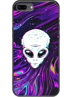 Θήκη Alien Neon iPhone 7 Plus Black TPU (Μαύρη Σιλικόνη)