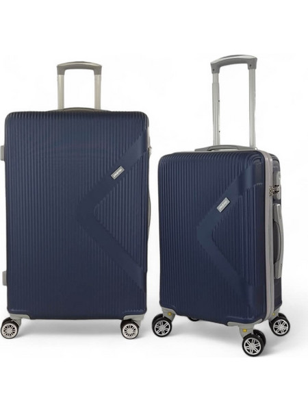 Playbags Collection PS828 Σετ Βαλίτσες 2τμχ Καμπίνας & Μεσαία Navy Μπλέ