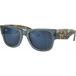 Ray-Ban RB0840S 6638/O4 Ανδρικά Γυαλιά Ηλίου Τετράγωνα Κοκάλινα Μπλε με Μπλε Καθρέπτη Φακό