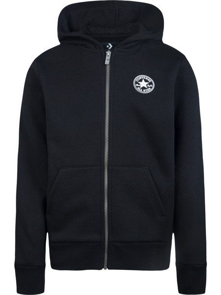 Converse Παιδική Ζακέτα Fleece με Κουκούλα και Φερμουάρ Μαύρη 8CC857-023