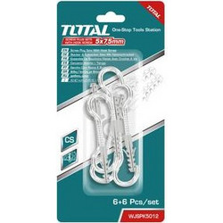 TOTAL WJSPK5012 Σετ Βίδες Γάντζου με Βύσματα 5mm