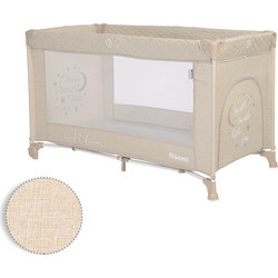 Lorelli Bertoni Noemi Παρκοκρέβατο με Στρώμα & Δίχτυ Fog Beige Star