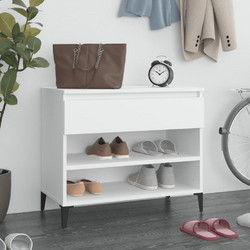vidaXL Παπουτσοθήκη Ξύλινη Λευκή Μ70xΠ36xΥ60cm 819764