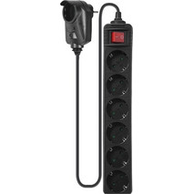 Πολύπριζο Ασφαλείας Sonora 6+1 Schuko S1PSB601 Black 1.5m (230-0046)