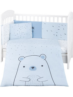 KikkaBoo Bear With Me Σετ Κούνιας 70x140cm Blue 6τμχ