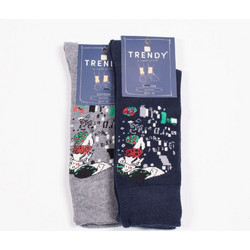 ΑΝΔΡΙΚΕΣ ΚΑΛΤΣΕΣ ΣΕ ΓΚΡΙ/ΜΠΛΕ ΣΚΟΥΡΟ TRENDY PACK 2 ΖΕΥΓΗ Πολύχρωμο