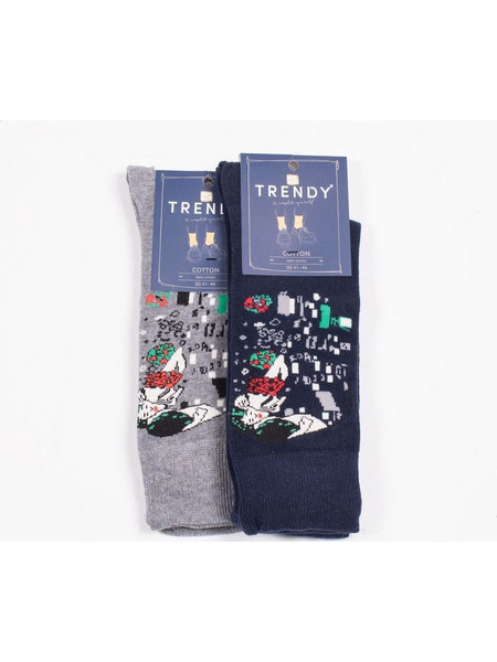 ΑΝΔΡΙΚΕΣ ΚΑΛΤΣΕΣ ΣΕ ΓΚΡΙ/ΜΠΛΕ ΣΚΟΥΡΟ TRENDY PACK 2 ΖΕΥΓΗ Πολύχρωμο