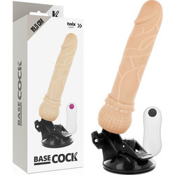 Basecock Realistic Ρεαλιστικός Δονητής για Ζευγάρια με Τηλεχειριστήριο 19.5cm Flesh