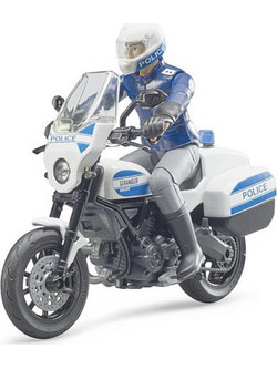 Bruder Scrambler Ducati Αστυνομική Μοτοσικλέτα Με Οδηγό Σετ Φιγούρες Δράσης για 4+ Ετών