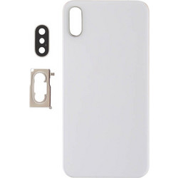 Πίσω Τζάμι για Καπάκι Μπαταρίας iPhone XS with logo με Ταινία Διπλής όψης και τζάμι κάμερας Άσπρο White