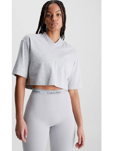CALVIN KLEIN CROPPED GYM T-SHIRT ΓΚΡΙ