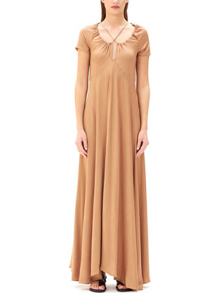 Ioanna Kourbela Maxi Καλοκαιρινό Καθημερινό Φόρεμα Ταμπά 23266