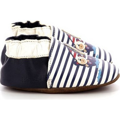 Robeez Βρεφικά Slip Ons Αγκαλιάς Λευκά Navy Μπλε 928440-10-33