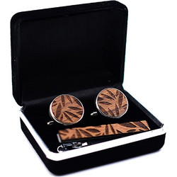 Legend - LGD-WTC-03 - Wooden - Μανικετόκουμπα & Κλιπ Γραβάτας - brown