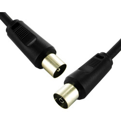 Powertech Καλώδιο Κεραίας Coax Male to Coax Female 1.5m Black CAB-V004