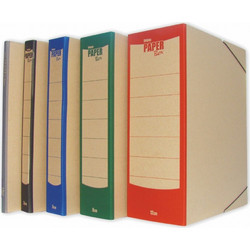 Κουτί αρχείου Paperbox μικροβελέ με λάστιχο ράχη 8cm μαύρο