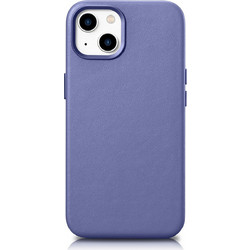 iCarer Genuine Leather Cover Θήκη iPhone 14 Plus Light Purple (MagSafe Compatible)