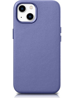 iCarer Genuine Leather Cover Θήκη iPhone 14 Plus Light Purple (MagSafe Compatible)