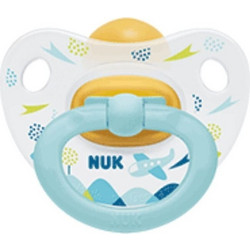 Nuk Classic Happy Kids Ανατομική Ορθοδοντική Πιπίλα Καουτσούκ 0-6m Αεροπλανάκι